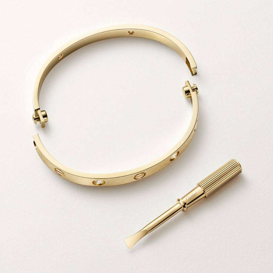 love-armband klassisches modell gebürstet 4 diamanten