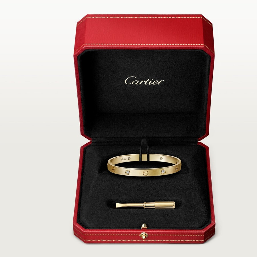 love-armband klassisches modell gebürstet 4 diamanten