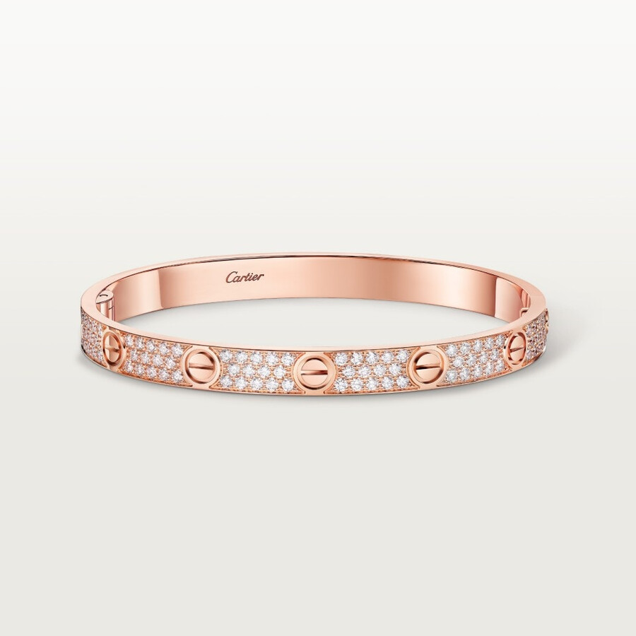 love-armband klassisches modell mit strasssteinen besetzt