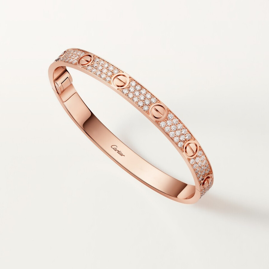 love-armband klassisches modell mit strasssteinen besetzt