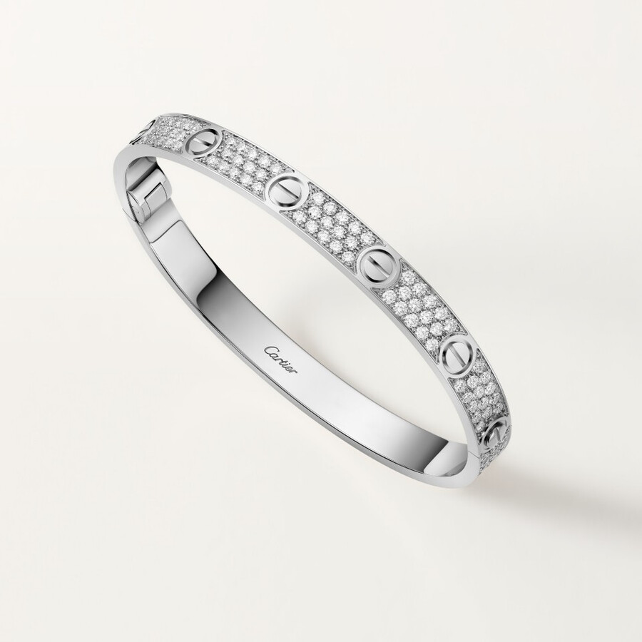 love-armband klassisches modell mit strasssteinen besetzt