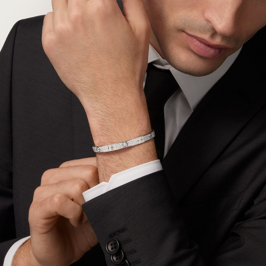 love-armband klassisches modell mit strasssteinen besetzt
