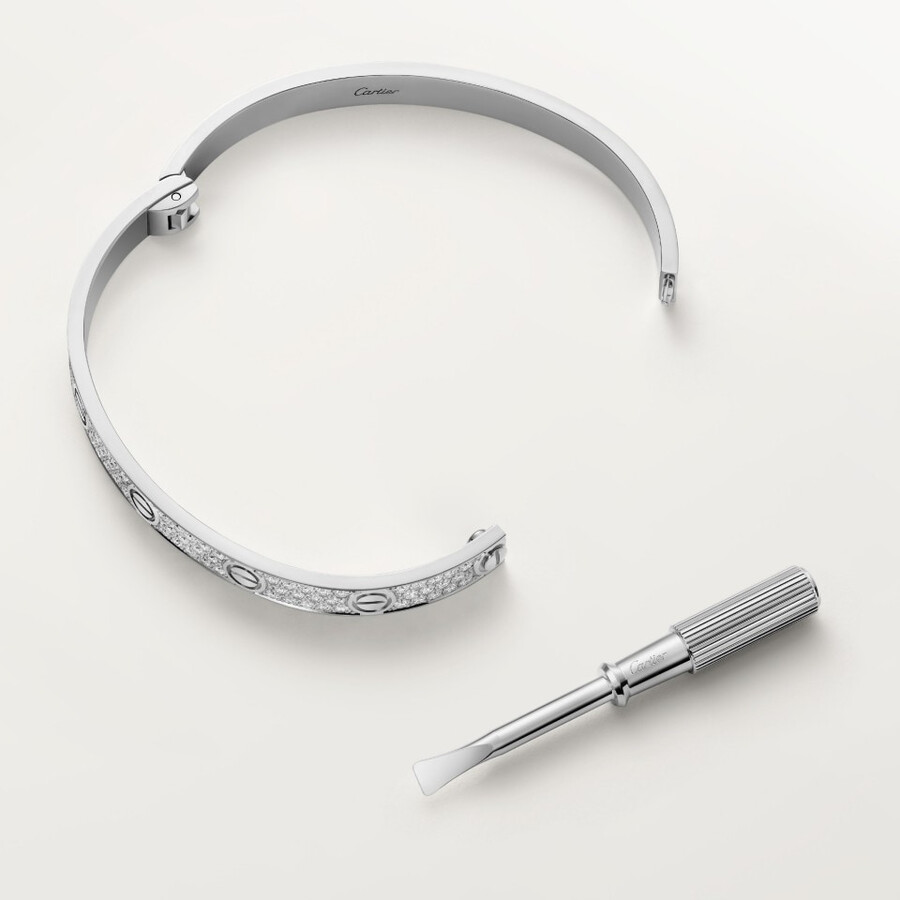 love-armband klassisches modell mit strasssteinen besetzt