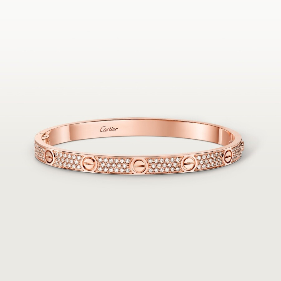 love-armband mittleres modell mit strasssteinen besetzt