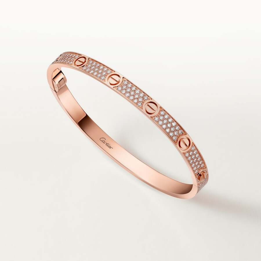 love-armband mittleres modell mit strasssteinen besetzt