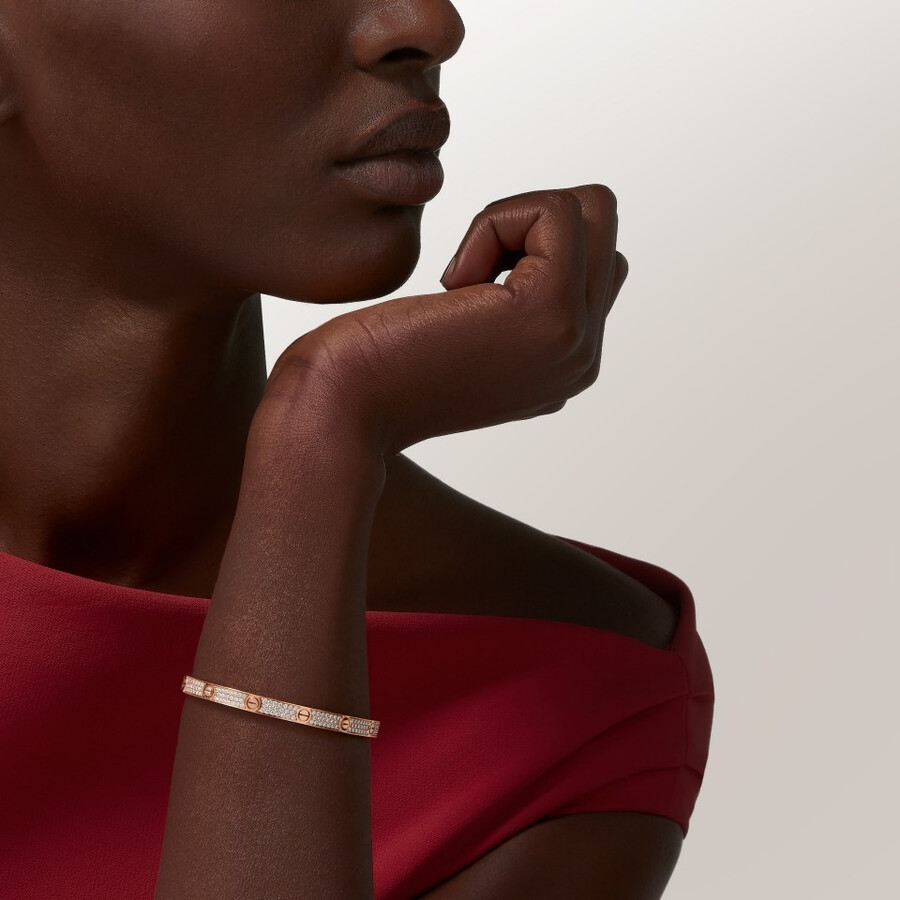 love-armband mittleres modell mit strasssteinen besetzt