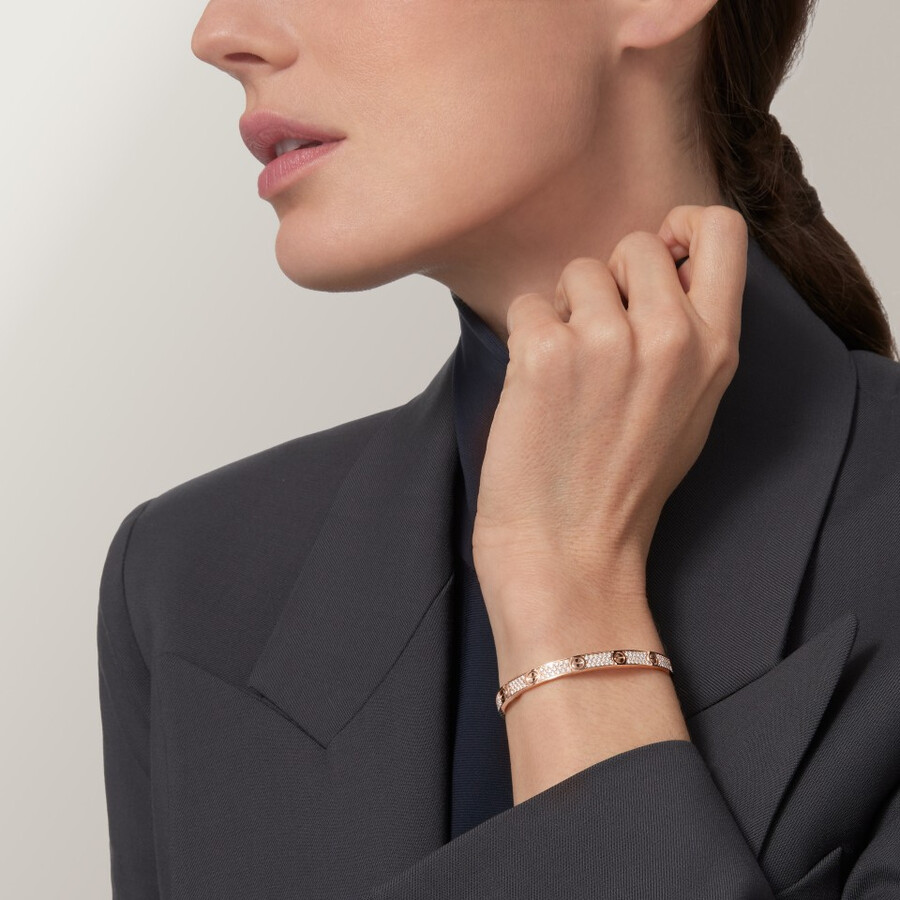 love-armband mittleres modell mit strasssteinen besetzt