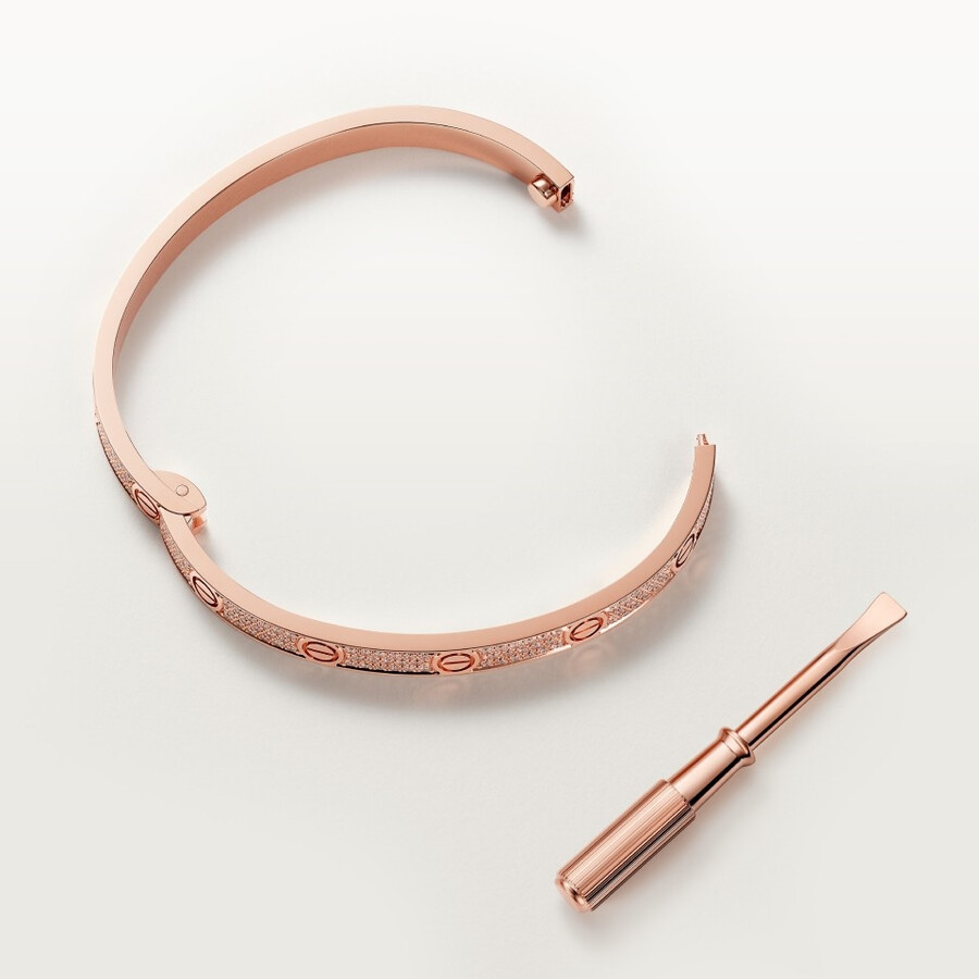 love-armband mittleres modell mit strasssteinen besetzt