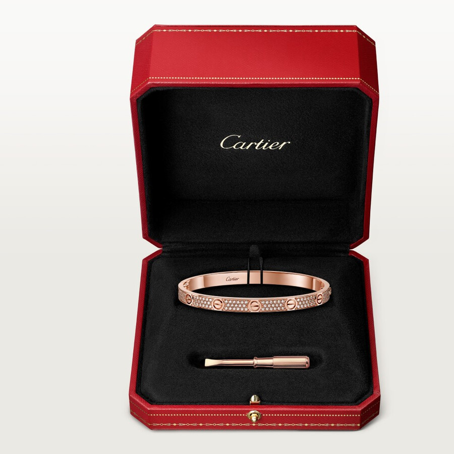 love-armband mittleres modell mit strasssteinen besetzt