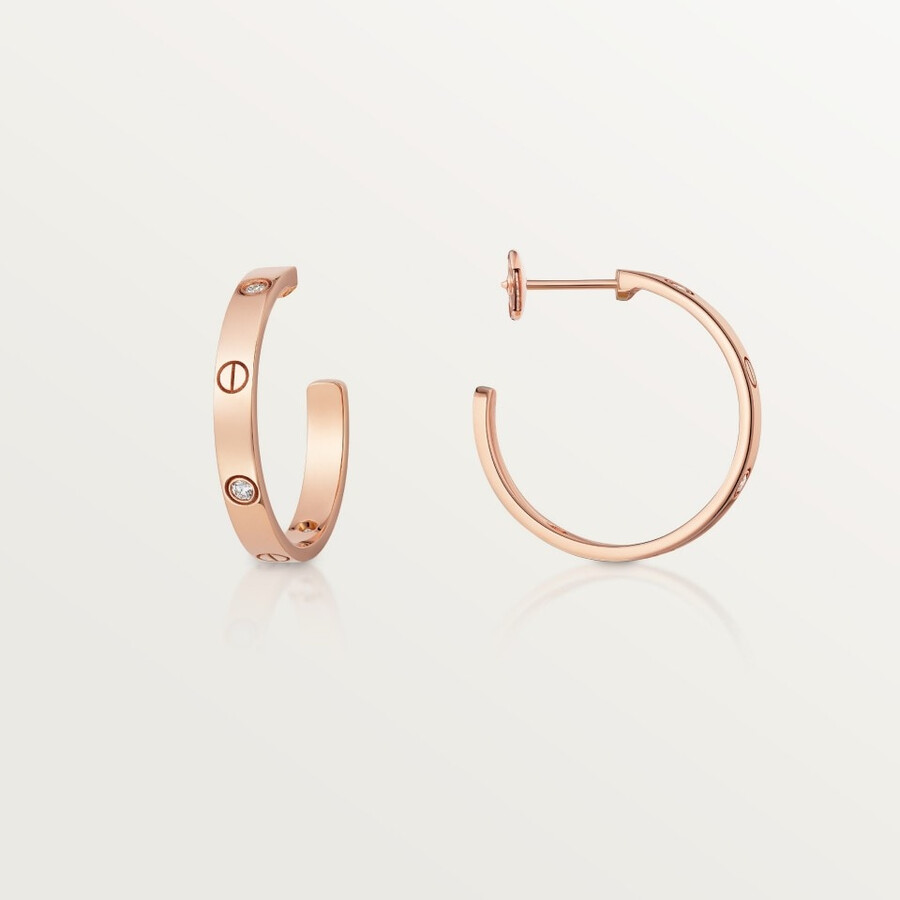 love creolen mittleres modell 6 diamanten