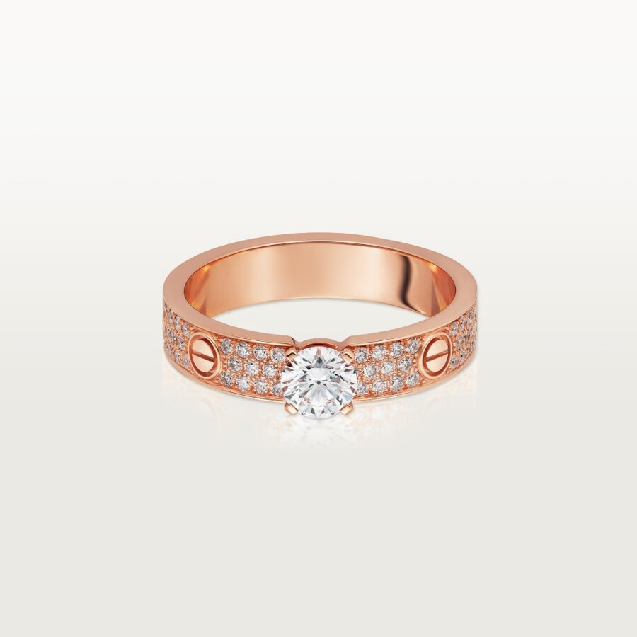 love-solitär brillant pavé-fassung