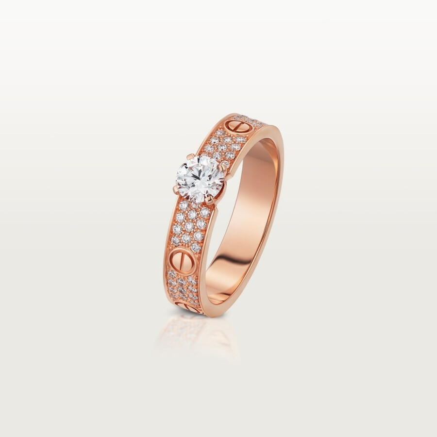 love-solitär brillant pavé-fassung