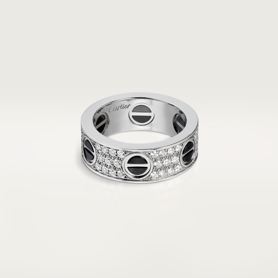 love-ring klassisches modell mit pavé-fassung keramik