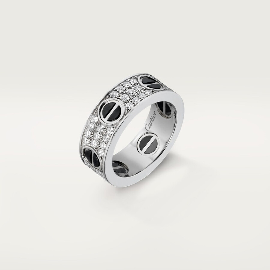 love-ring klassisches modell mit pavé-fassung keramik