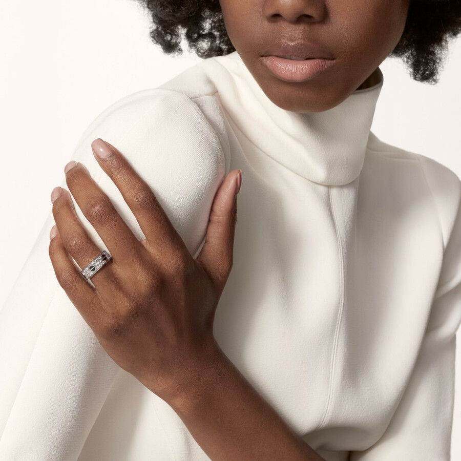love-ring klassisches modell mit pavé-fassung keramik