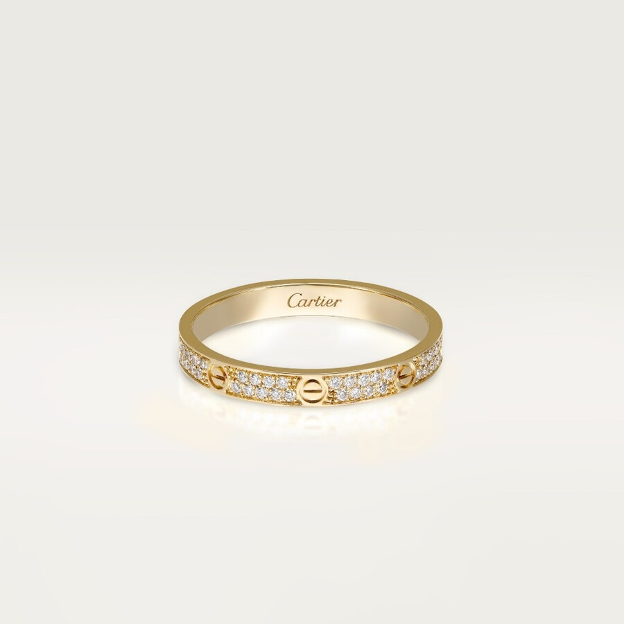 love-ring mini-modell mit strasssteinen besetzt