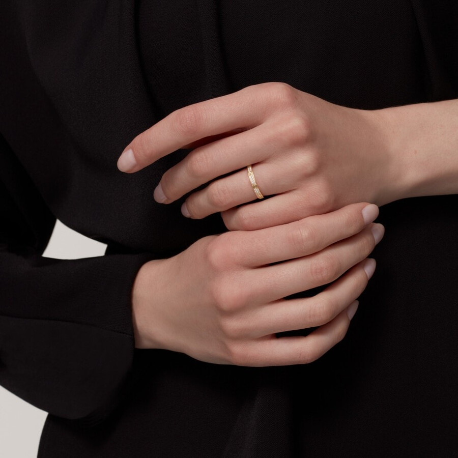love-ring mini-modell mit strasssteinen besetzt