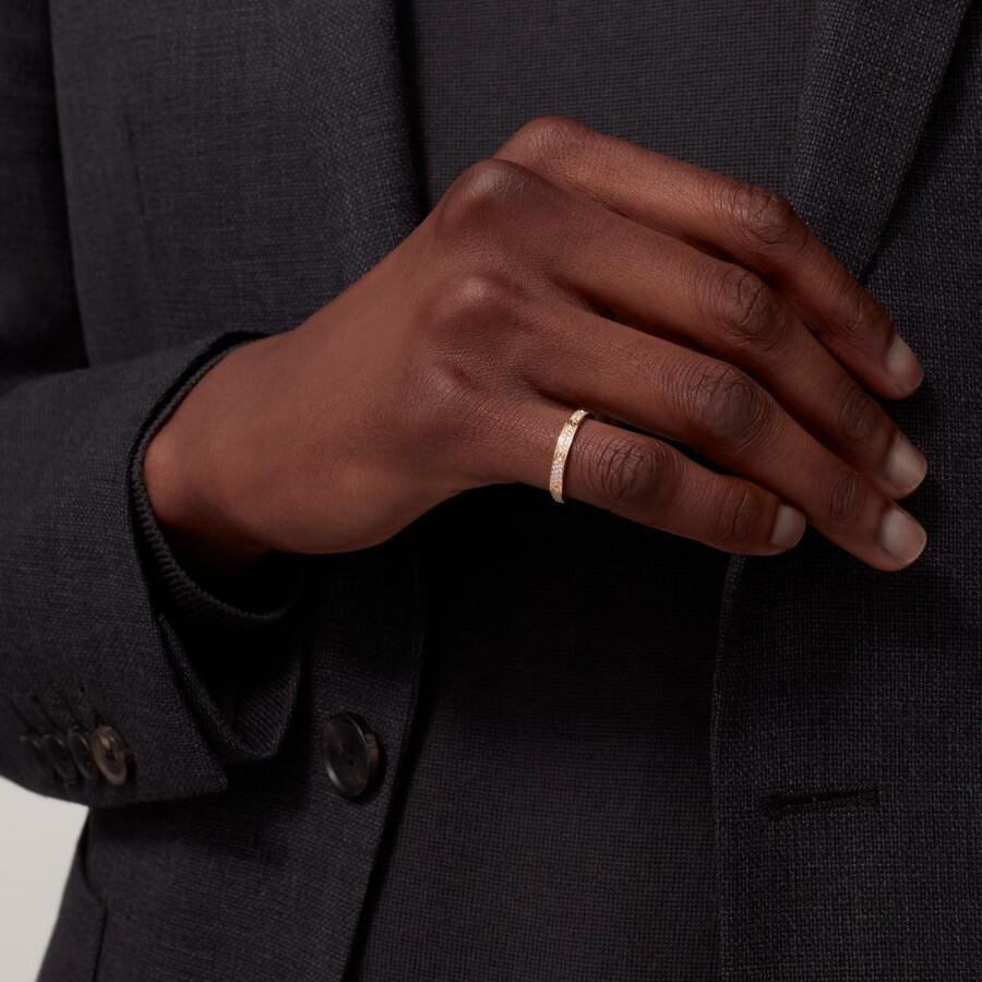 love-ring mini-modell mit strasssteinen besetzt