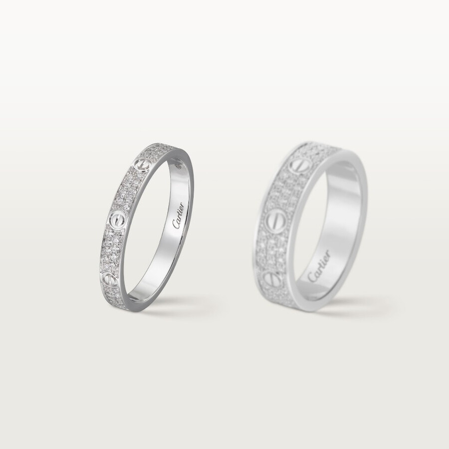 love-ring mini-modell mit strasssteinen besetzt