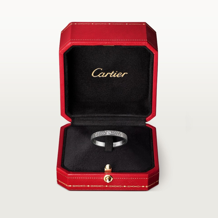 love-ring mini-modell mit strasssteinen besetzt