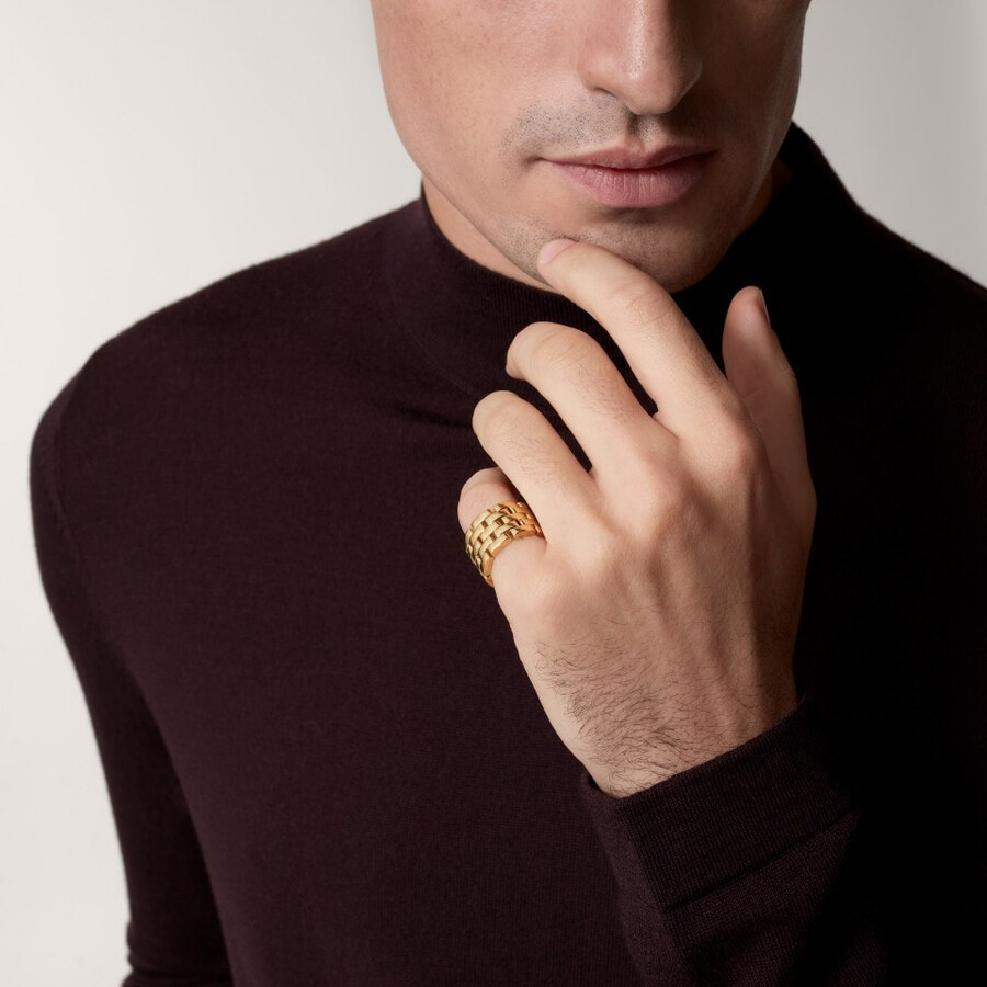ring maillon panthère fünfreihig