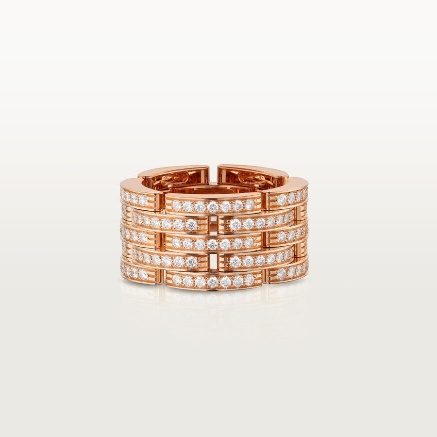 ring „maillon panthère fünfreihig gepflastert