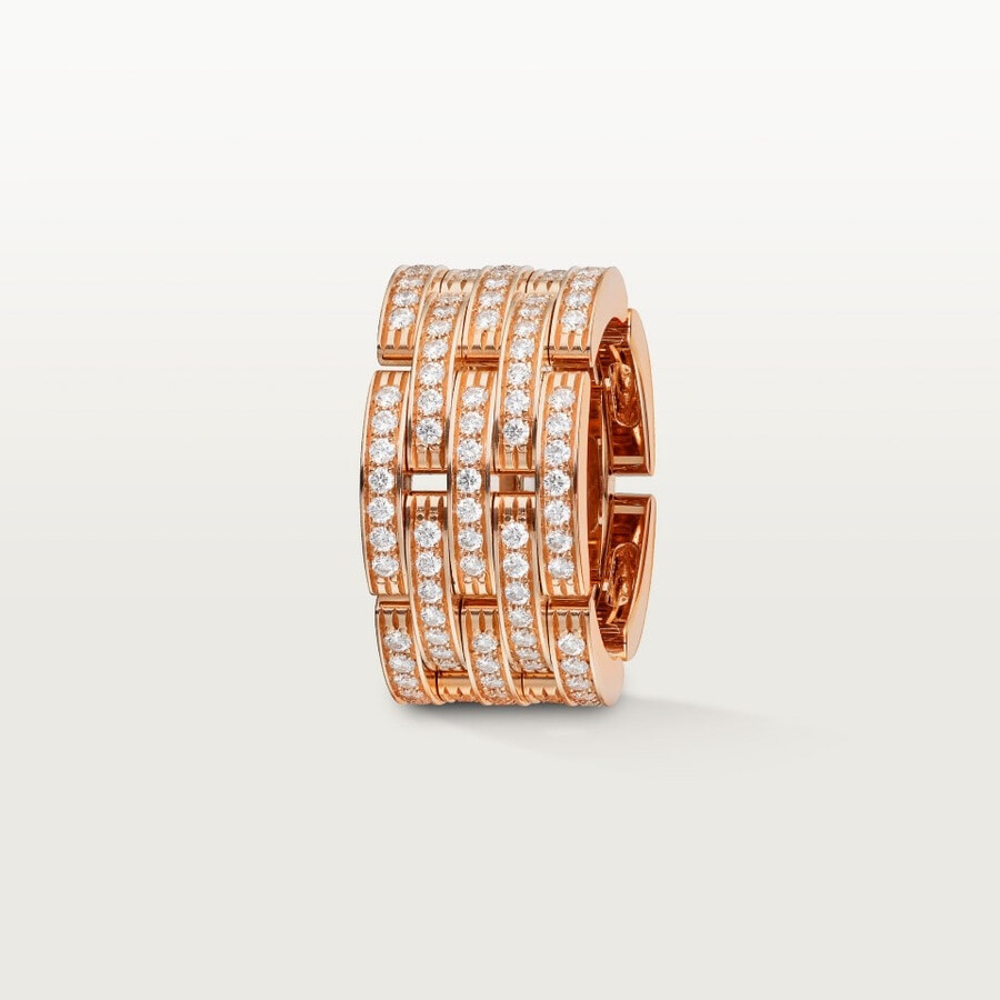 ring „maillon panthère fünfreihig gepflastert