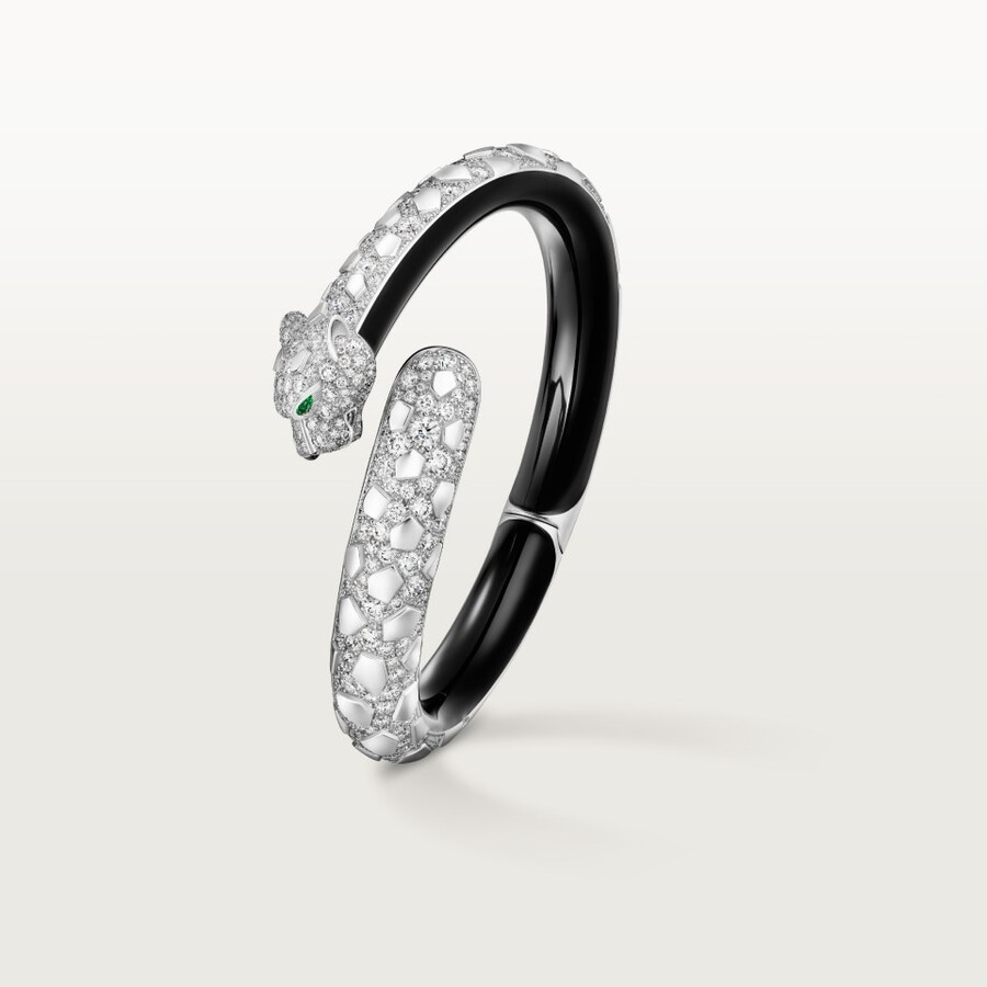 panthère de cartier-armband schwarzer lack pavé