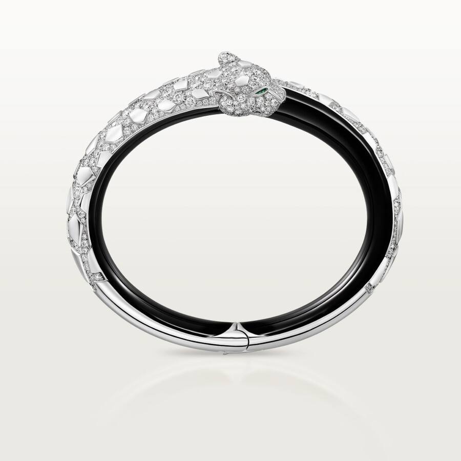 panthère de cartier-armband schwarzer lack pavé