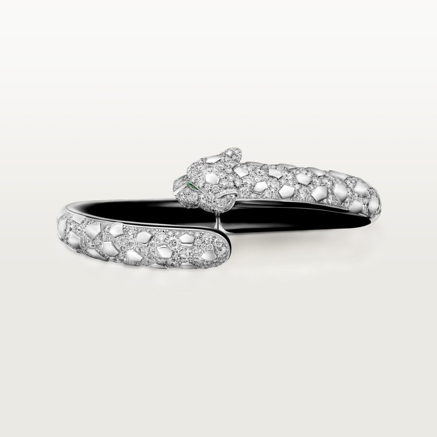 panthère de cartier-armband schwarzer lack pavé