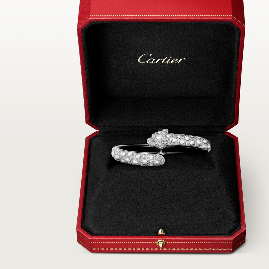 panthère de cartier-armband schwarzer lack pavé
