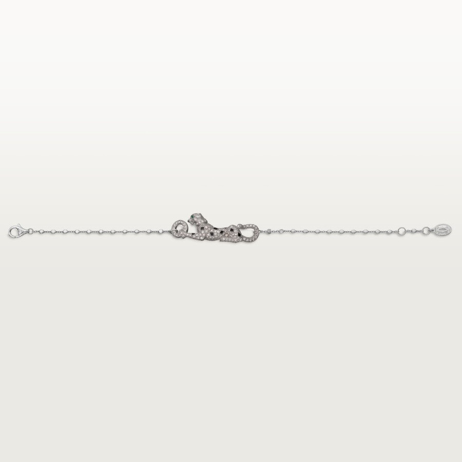 panthère de cartier-armband an kette halb gepflastert