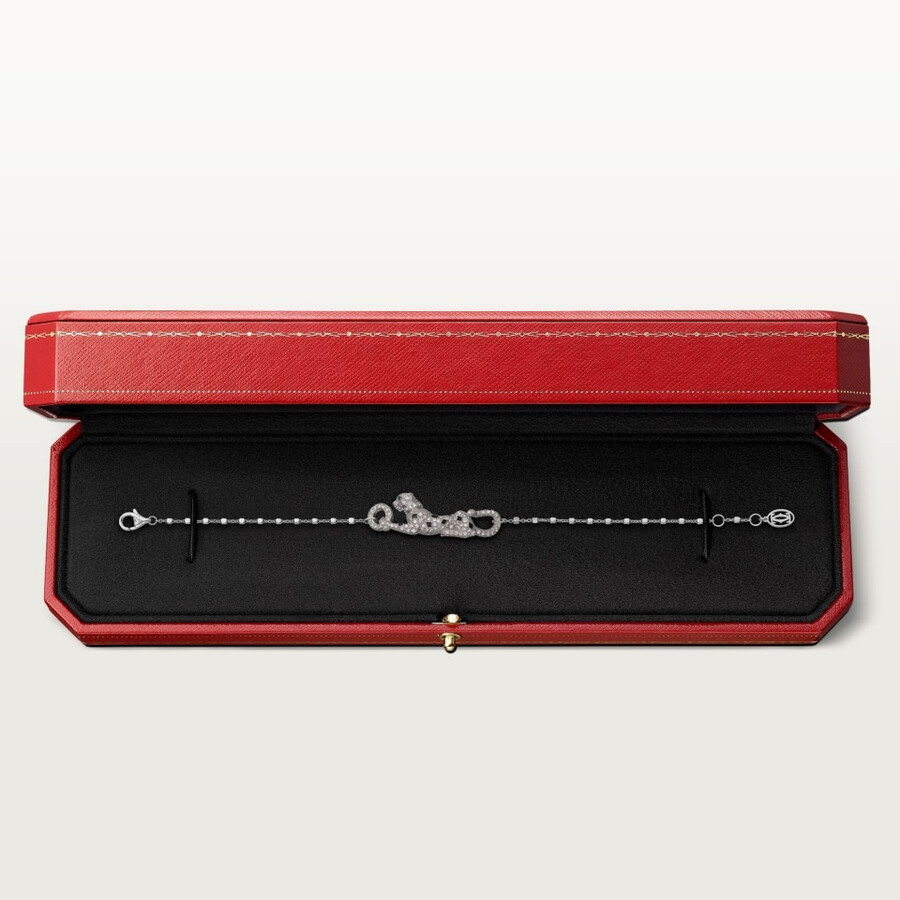 panthère de cartier-armband an kette halb gepflastert