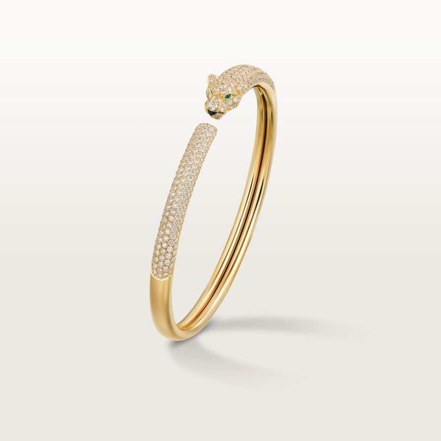 panthère de cartier-armband kleines modell halb gepflastert