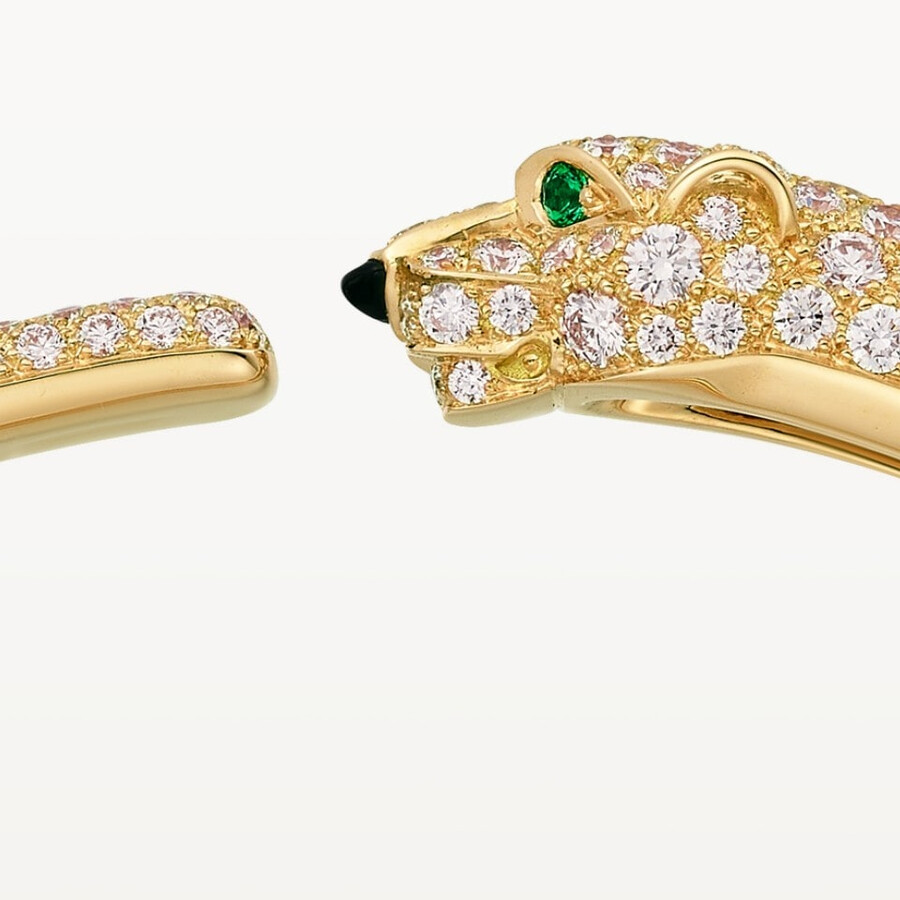 panthère de cartier-armband kleines modell halb gepflastert