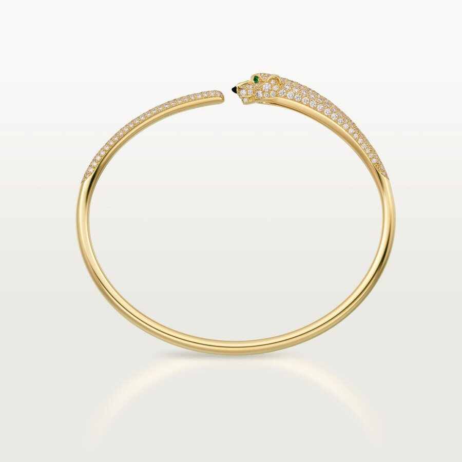 panthère de cartier-armband kleines modell halb gepflastert