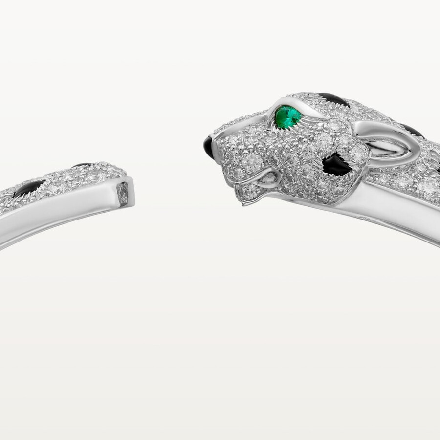 panthère de cartier-armband mittleres modell halb gepflastert