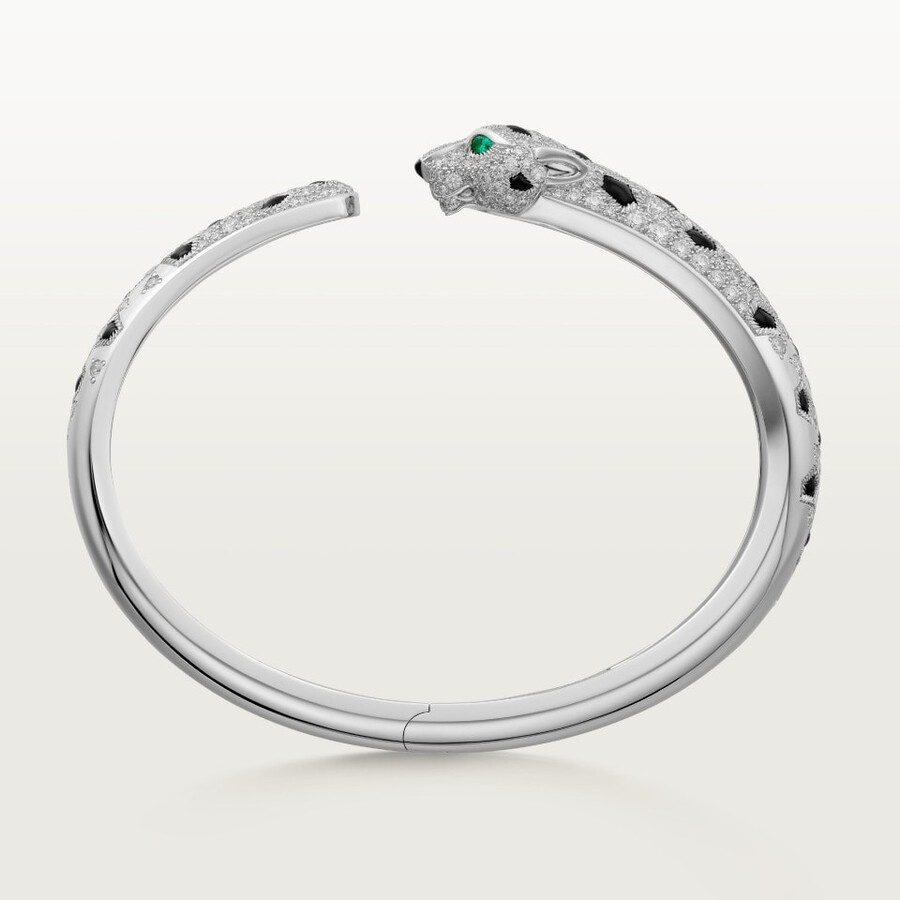 panthère de cartier-armband mittleres modell halb gepflastert