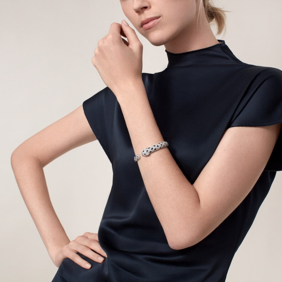 panthère de cartier-armband mittleres modell pavé