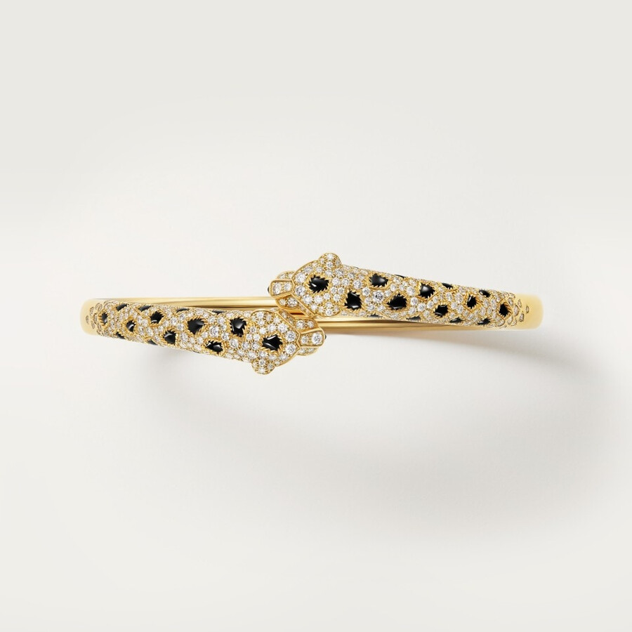 panthère de cartier-armband kleines modell halb gepflastert