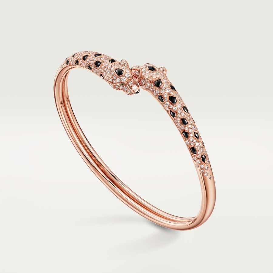 panthère de cartier-armband kleines modell halb gepflastert