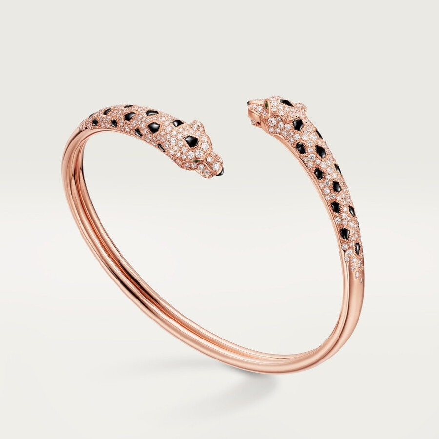 panthère de cartier-armband kleines modell halb gepflastert