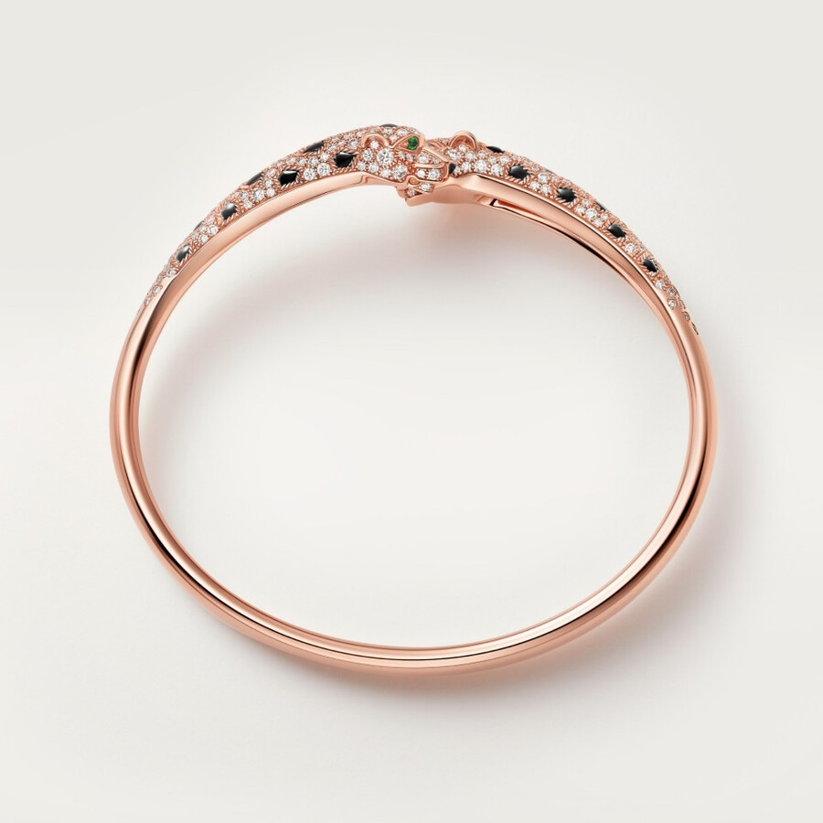 panthère de cartier-armband kleines modell halb gepflastert