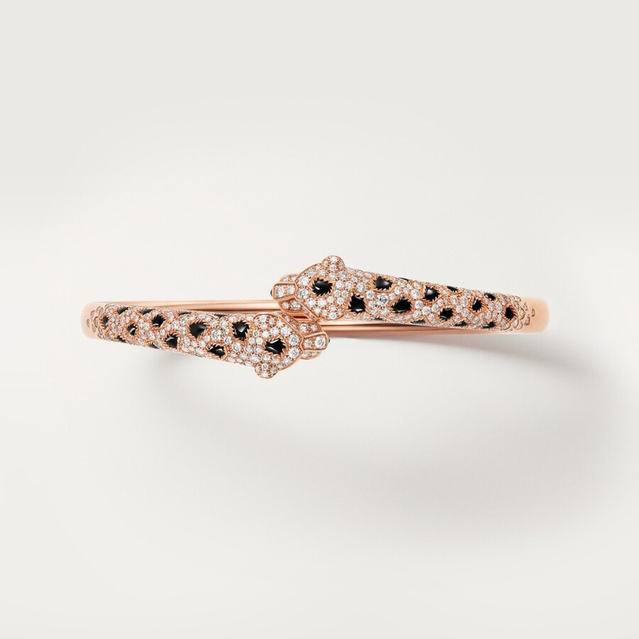panthère de cartier-armband kleines modell halb gepflastert