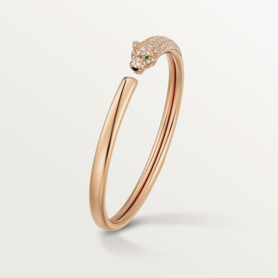 panthère de cartier-armband kleines modell halb gepflastert