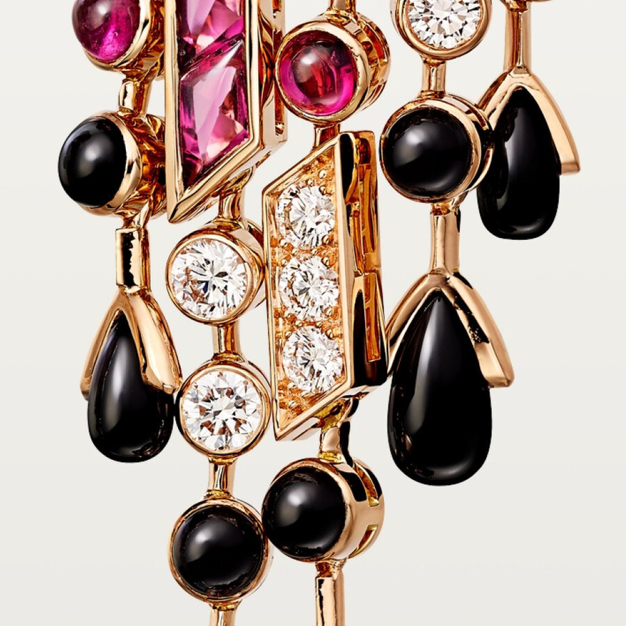 panthère de cartier ohrringe rubellit großes modell gepflastert