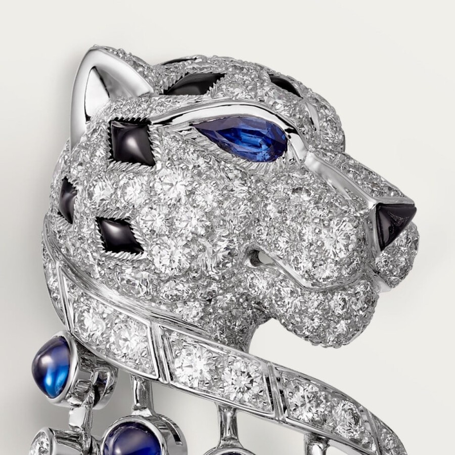 panthère de cartier ohrringe saphir großes modell gepflastert