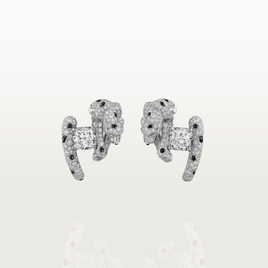 panthère de cartier ohrringe diamant im kissenschliff pavé-fassung