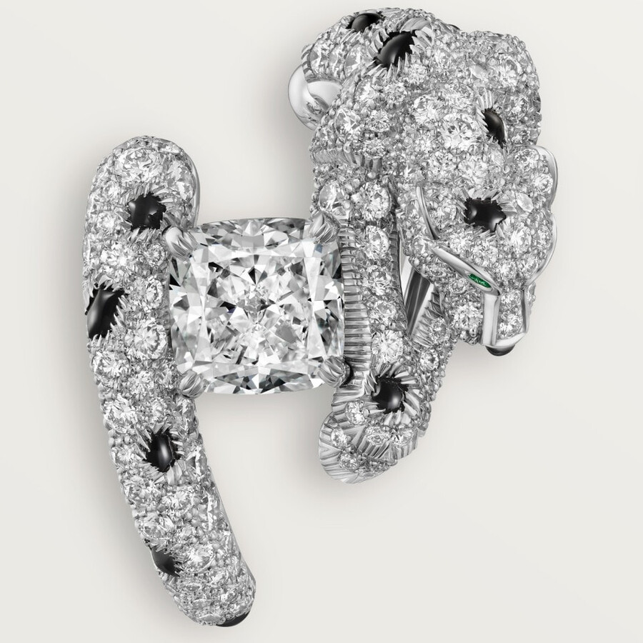 panthère de cartier ohrringe diamant im kissenschliff pavé-fassung