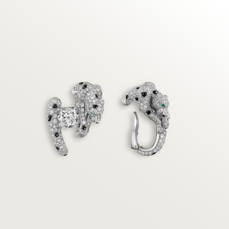 panthère de cartier ohrringe diamant im kissenschliff pavé-fassung